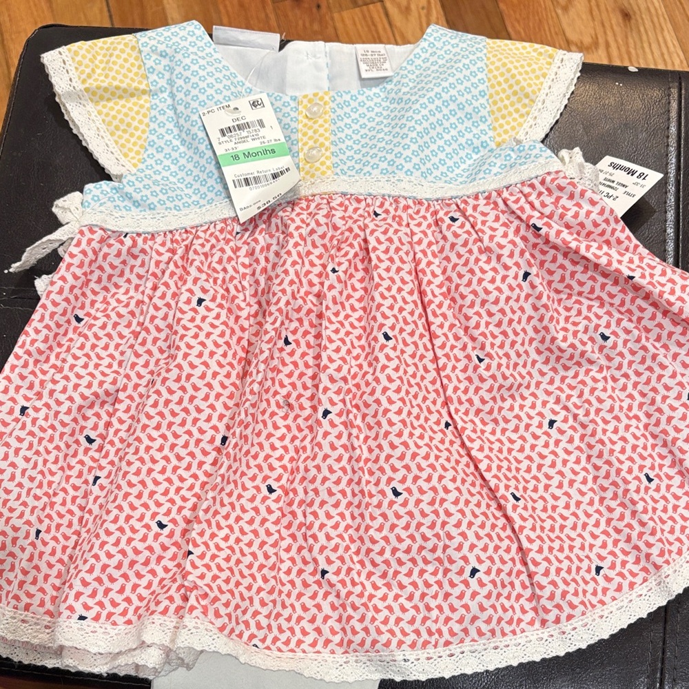 First Impressions Pink and Blue Casual Dress